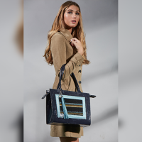 Alpaca Fabric and Leather handbag