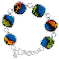 6 Beads Bracelet Square and Round Shape - Butterfly Jewelry