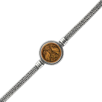 Carved Gourd Sterling Silver Bracelet - Birds
