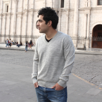 Men's Alpaca Sweater V-neck Light