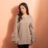 Baby Alpaca Fiber Hand Knitted Cable Sweater