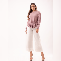 Handmade Machine Knit Fringe Sweater