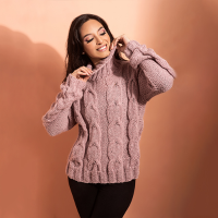 Baby Alpaca Craft Machine Knit Swan Neck Sweater