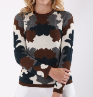 military style sweater in intarsia fabric