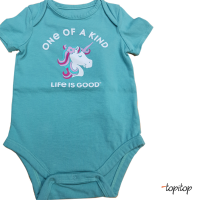 Baby Jumpsuit Short Sleeve Onesie, Solid With Screen Print.