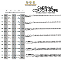 10k and 14k White Gold Chains