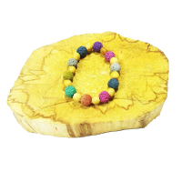 Palo Santo Bracelet with Colored Volcanic Rocks 