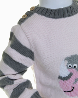 Rhinoceros Pullover Gray and Pink Color.