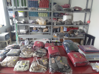 Coded garments in bags before being packed