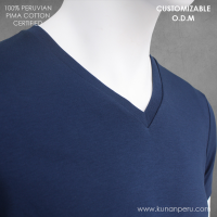 100% Pima Cotton Open "V" Neck T-Shirt