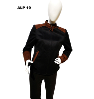 Women's Jacket Sleeves Leather Baby Alpaca 100%