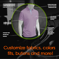 you can personalize all the details in your polos and t-shirts, fabric, colors, fits, butons and more details.