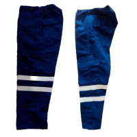 Work Drill Cargo Pants with Reflective Tapes