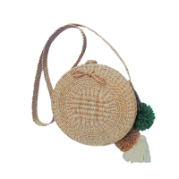 Round Straw Bag Handmade 