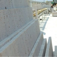 Warehouse with Travertine pieces