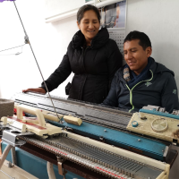 Our expert collaborators in artisan weaving of intarsia Edith and Oscar