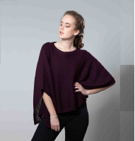 100% Baby Alpaca knitted Poncho for women