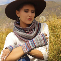 Alpaca Scarf and Mitten