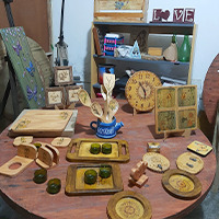 Table with wood Craft Products