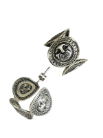 Silver Qanwan Feline Earrings |Hugguies Earring | Peruvian Silver 925 |Pre - Columbian Jewelry | 
