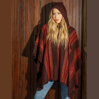 Stripes Alpaca Poncho Unisex  