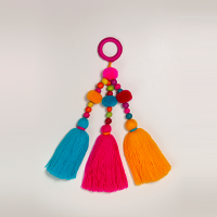 Pompoms and Tasel Keychains
