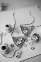 Crochet embroidered flowers.