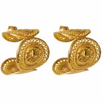QANWAN EARRING | The Lord of Sipan Treasure – Chiclayo | Material: 24k gold coated bronze |   Size S:  Ø 2 cm - ↕ 2 cm | SKU: PARSEA - 02 |