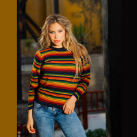 Unisex Alpaca Sweater Striped  