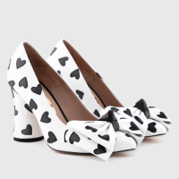 Bettie Leather Pump Black and White