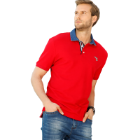 Photo shows the size of the polo is size M