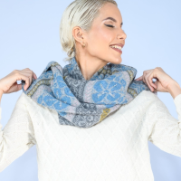 Reversible alpaca wool scarf
