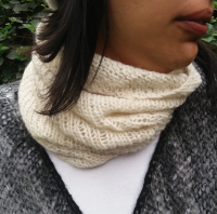 100% Alpaca scarf white color