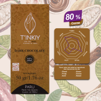 Dark Chocolate Bar 80% Cocoa Cusco Region Bar of 50 g Tinkiy