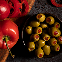 Green Olives Stuffed with Rocoto in Brine