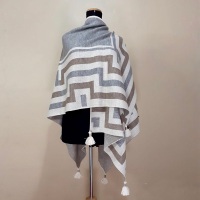  Gray Geometric Cape, front view