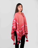  Pink Geometric Cape, front view