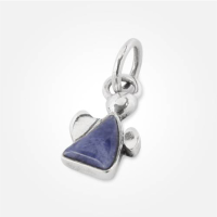 "Reversible Angel" pendant silver with sodalite and mother-of-pearl stones 
