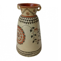 Saltinbanki Decorative Vase - Hand Modelled with Clay and Painted by Hand