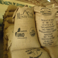 Exportable coffee in jute bag