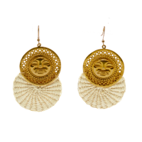 RANKA EARRING |SKU: PARSEA - 044 | Talla L:  Ø 3.5 cm - ↕ 8 cm | Material: bronce recubierto de oro de 24k | The Lord of Sipan Treasure – Chiclayo |
