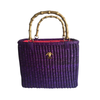 CABO MORADO BAG –  Purple  Color | SKU: PAC-003M |Size M | Dimensions: ↔27 cm ↗14 cm ↕32cm  |Material: Natural Junco Fiber | Coastal Wetlands of  ICA - Perú |  