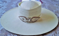 Palma Macora Straw Hat with Fine Fretwork Plasmed Design