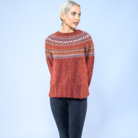 Bicolor Diamond Pattern Ruana Made With Fine Alpaca Wool