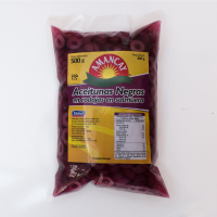 Sliced Natural Black Olives in Brine in Sachet x 1Kg  and 500g