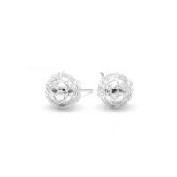 Woven Ball 925 Sterling Silver Earrings - Baliq