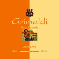 Pisco acholado Grimaldi label