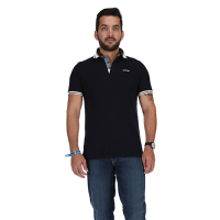 Striped Neck Cotton T-shirt in Pique Fabric 200 Gr / M2 - Size M - Guttini