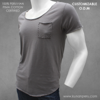 100% Pima Cotton Round Neck T-Shirt. 150grsm.