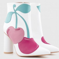 Cherry Leather Bootie